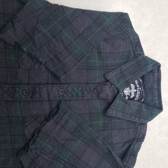 Vintage Vans size SMALL plaid green shirt - Picture 2 of 6